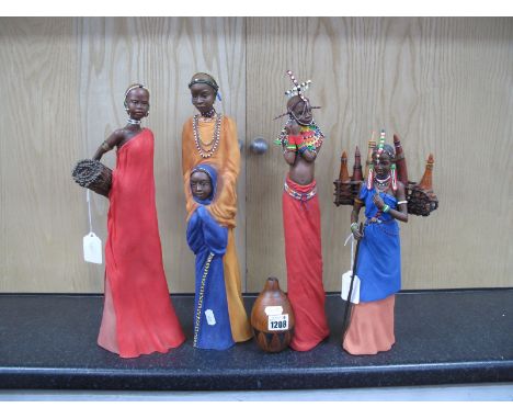 Soul Journeys Maasai Limited Edition Figures, the tallest 39.5cm. (4)