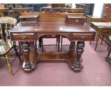 A XIX Century Mahogany Duchess Dressing Table, with two jewel drawers, base with two drawers on turned support, with under sh