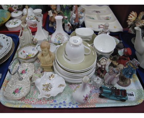 Susie Cooper 'Sunflower' Part Tea Service, Royal Worcester vase, etc, Swarovski candlestick etc, Leonardo figures:- One Tray.