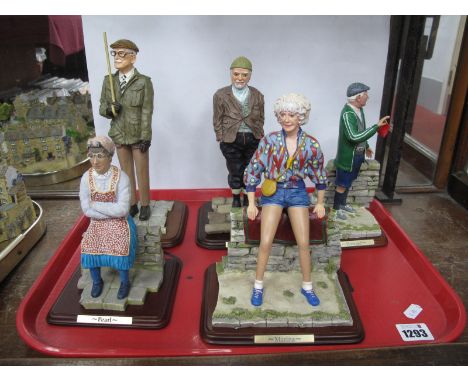 Danbury Mint Last of The Summer Wine Figures, 'Marina', 'Pearl', 'Foggy', 'Compo' &amp; 'Howard'. (5)