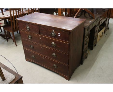 Early 19th century Mahogany Chest of Two Short over Three Long Drawers raised on bracket feet, 100cm wide x 85cm high 
