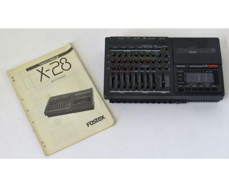 Fostex X-28 4-channel Multi trackerWith 2-head single compact cassette deck, manufactured 1991-1992, complete with cables and