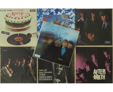 Seven Vinyl LPs by The Rolling Stones Includes their 1964 debut album 'Rolling Stones' Red Decca Label (LK 4605) 2A & 4A matr