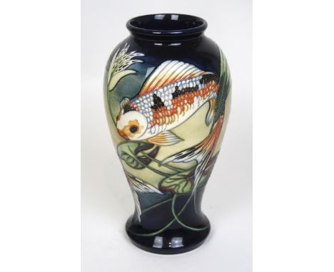 A Moorcroft vase of inverted baluster form Decorated in the Quiet Waters pattern, designed by Philip Gibson, impressed marks 
