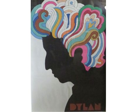 Milton Glaser (b. 1929-) - ‘Bob Dylan’ Lithograph poster depicting album artwork, 82x55cm, framedCONDITION REPORTFolded but g