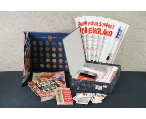 Football - a mixed selection, 1960s onwards, to include programmes, magazines, photos, trade cards, ESSO FA Cup coins etc 