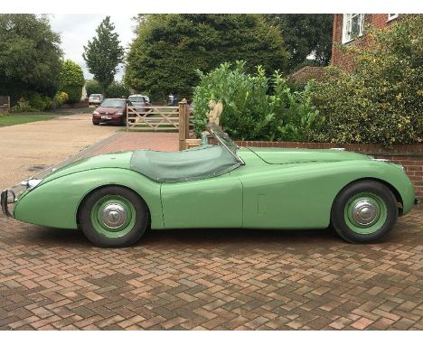 1952 Jaguar XK120 Roadster                                  An eye-catching sight in period Pastel Green, this lovely lefthan