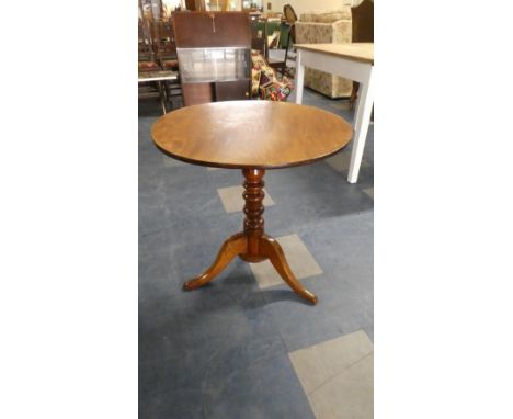 A Mahogany Circular Snap Top Table on Tripod Support, 63cm Diameter