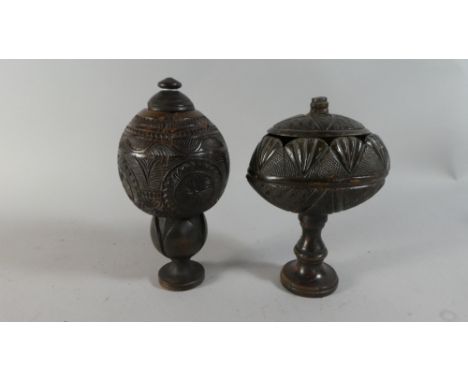 Two 19th Century Carved Coconut Cups