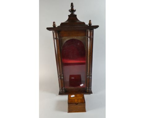 A Wall Clock Case Converted to Shelf Unit Together with Oak Cigarette Box