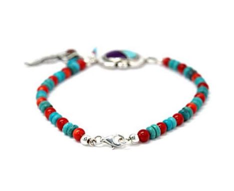 Jewelry Bracelet Feather Zuni Natural Stone TurquoiseProduct Size[Total Length] Approx. 20.5 cm[Plate Decoration] Height/Appr