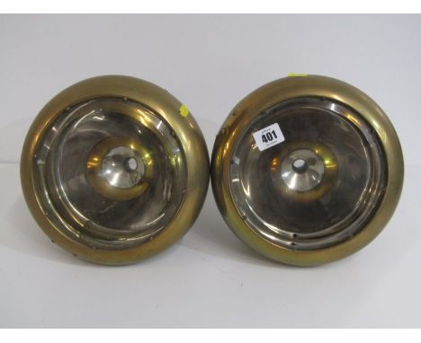 VINTAGE BRASS CAR LAMPS, pair of British made Imperial lamps no289 Lot 401: A couple of very light scratches to glass, some s
