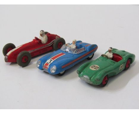 VINTAGE RACING CARS, 1950s Dinky Toys Maserati, together with a Dinky Aston Martin and a Corgi Lotus Mk II 