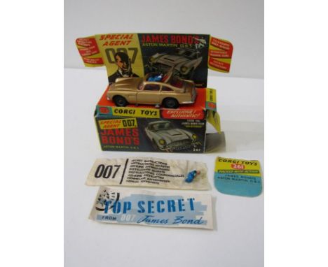 VINTAGE JAMES BOND CORGI, boxed Special Agent 007 James Bond Aston Martin DB5, no 261 367- front guns and rear shield working