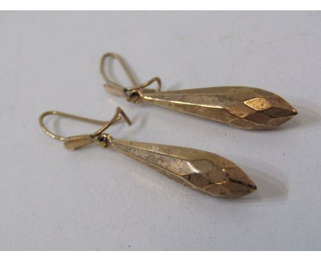 PAIR OF VINTAGE 9ct GOLD DROP EARRINGS, approx. 1.3 grams 