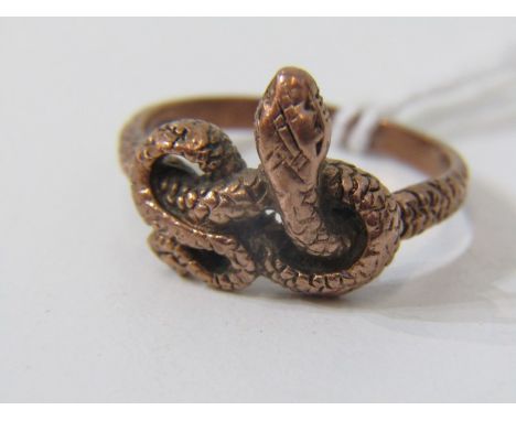 VINTAGE ROSE GOLD SNAKE RING, approx. 6.1 grams,&nbsp;marked 9ct