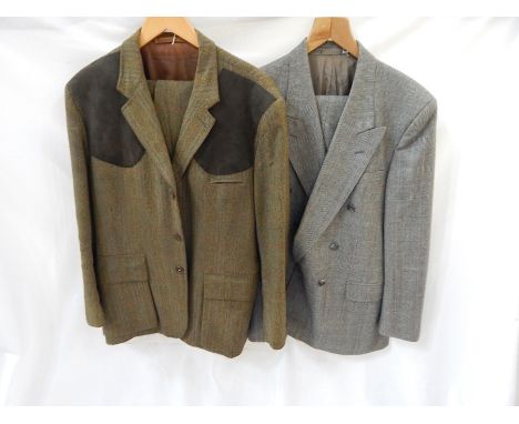 A vintage tweed shooting suit with breeks, made by Frederick J Partridge, an Yves Saint Laurent Prince of Wales style check d