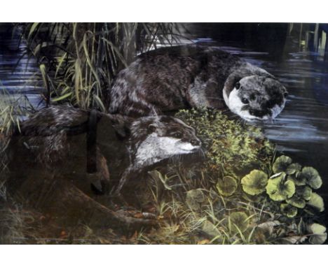 After Dorothea Hyde 
Limited edition colour print 
"Bee the Otter and Mr Bee", signed in pencil and numbered 218/850 and also