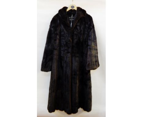 Harrods Blackglama mink coat with shawl collar, with "Grosvenor, Canada, Harrods" label 