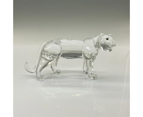 This Swarovski crystal tiger was a member of the Endangered Species collection and is made from clear crystal with jet black 