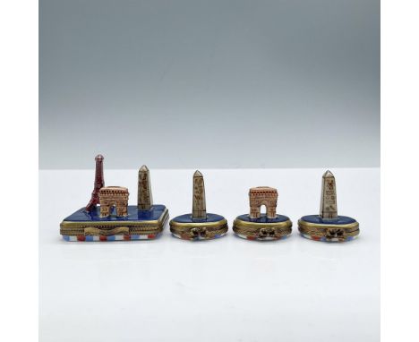 This French group features: Two Luxor Obelisk, one Arc de Triomphe placed in oval blue boxes and one square blue box presenti