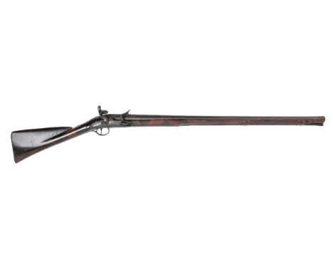 An English 10 bore full stock flintlock sporting rifle, William Turvey, London, mid 18th c, the barrel slightly flared at the