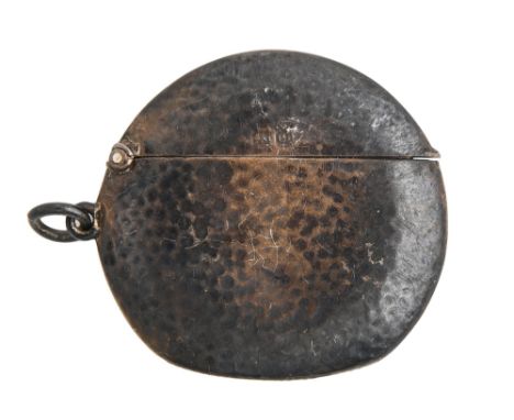 An Edwardian silver vesta case, of round dimpled form, 46mm diam, by Deakin &amp; Francis, Birmingham 1904, 13dwts  The colle