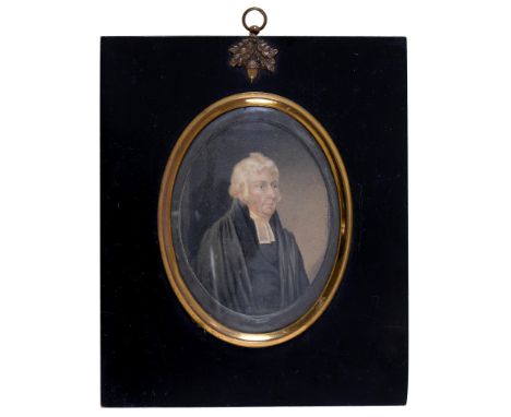 English School, early 19th c - Portrait Miniature of the Reverend George Bossley, Vicar of Chesterfield and Rector of Clowne 