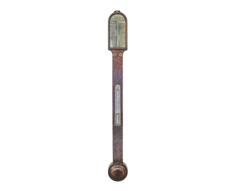 A Victorian rosewood cistern barometer, Whitehouse, Optician, 43 Warwick Street, Pimlico,&nbsp; with ivory scales and vernier