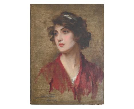 Sir Samuel Luke Fildes RA (1843-1927) - Study for a Portrait of Lady Alexander, signed and dated Nov 1915, inscribed verso To