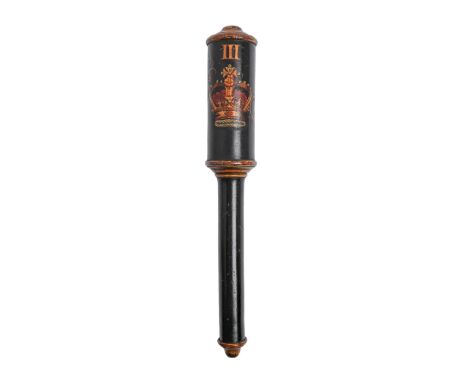 A George III truncheon, painted with crown, GIIIR and A, 34.5cm l  The collection of C. W. Briggs (1906-1971) (lots 1-429) A 