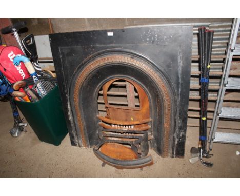 A cast iron fireplace