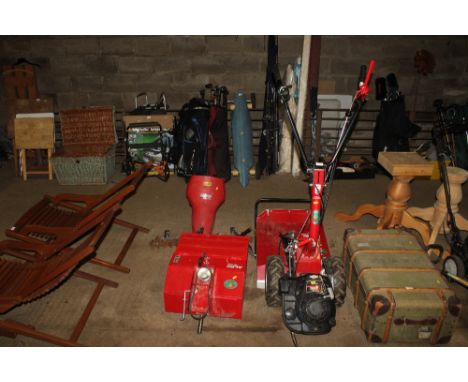 An Al-Ko garden multi-tool, comprising of rotavator CF500, brush cutter, CB a70 grass cutting attachment etc FSM/530 with str