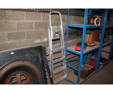 An aluminium step ladder
