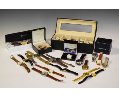 Quantity of gentlemen's fashion watches to include; Coin Watch, Accurist, Sekonda, Aston, Rotary, etc