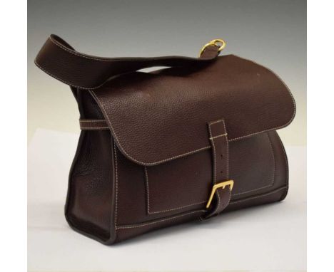 Mulberry - Lady's Chiltern maroon leather handbag with attachable strap and dust bag 