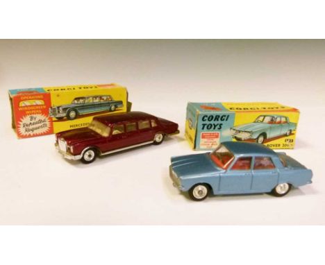 Corgi Toys - Two boxed diecast model vehicles comprising; 252 'Rover 2000' and 247 'Mercedes Benz 600 Pullman' 