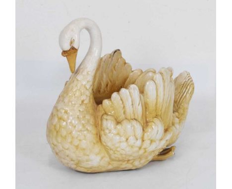 1950s ceramic swan planter, 47cm high