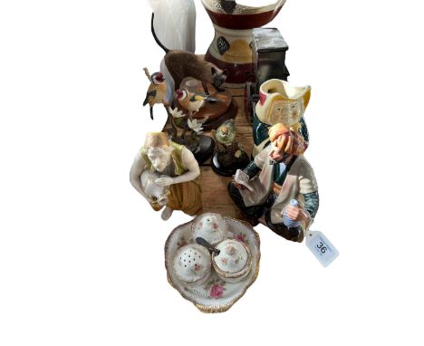 Large Satsuma vase, Royal Worcester and Royal Doulton figures, sculptures, etc.