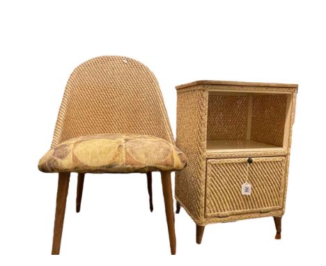 Bedside pedestal and chair, oak barley twist gate leg table, oak sewing table, two plant stands, rocking chair and three occa