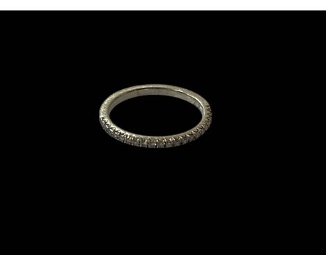 Rox diamond set platinum half eternity ring, size J.