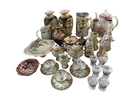 Decorative china including pair of Carlton vases and Noritake cabinet china.