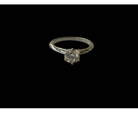 Rox diamond solitaire 0.5 carat platinum ring, size H/I.