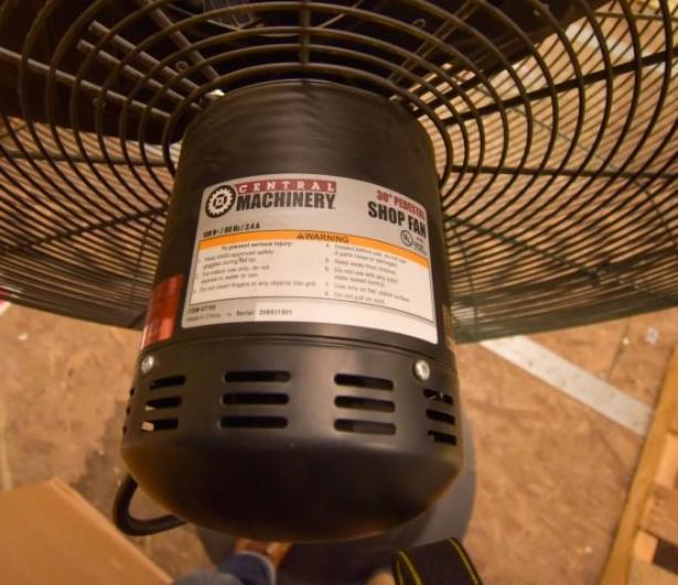 1Used 30" Central Machinery Pedestal Fan. This high velocity shop fan