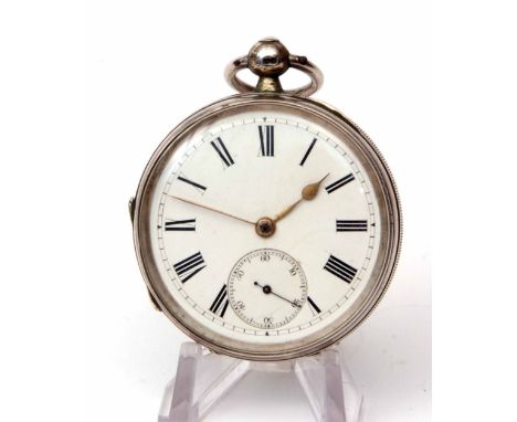 Last quarter of 19th century silver cased open face lever watch, 6347, frosted gilt movement with jewelled end stone, mono-me