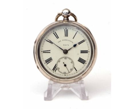 Last quarter of 19th century silver cased open face lever watch "The Faringdon", 19656, frosted gilt movement with engraved c