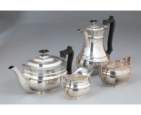 George V silver four piece tea service.  Assay marked Sheffield 1927, 62oz