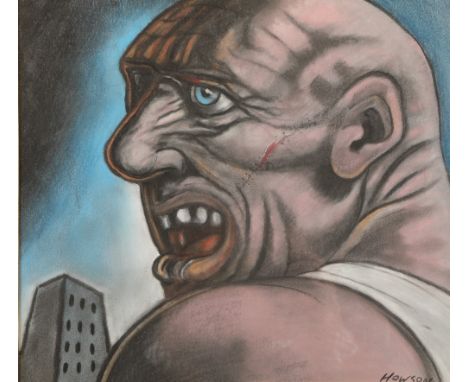 Peter Howson OBE (Scottish Contemporary born 1958) ARR Framed pastel, signed 'Night stalker with scar' 31cm x 34cm The pastel