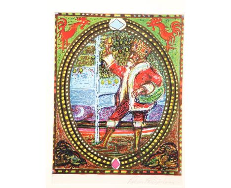 Sir Robin Philipson RSA (1916 - 1992)Framed print - multiple, lithograph in colours, signed 'A Christmas Card'26cm x 21cm