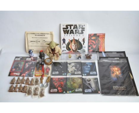 Collection of Star Wars related items and collectibles to include Kellogg's cereal giveaway model figure busts, 6x limited ed